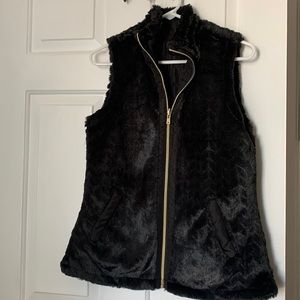 Black Casual Identity fur vest